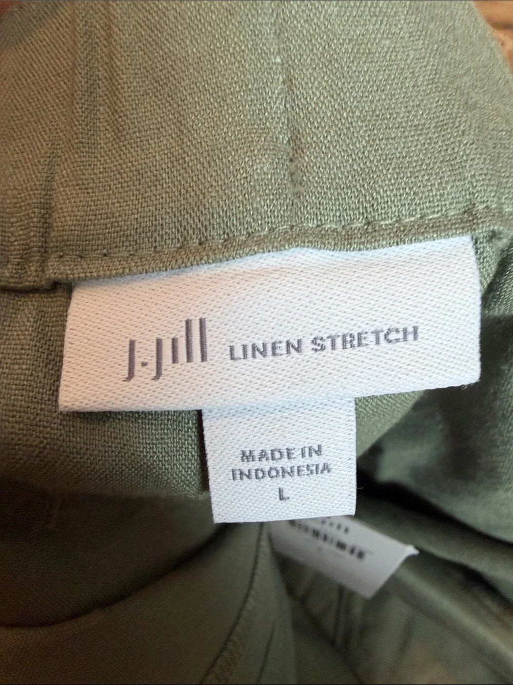 NWT J. Jill Willow Linen Pant, olive green